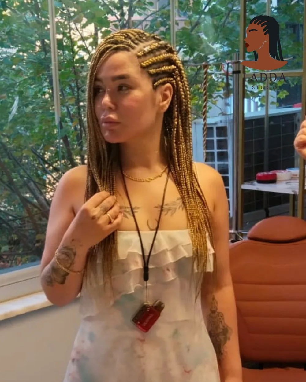 Cornrows ve uzun örgü çalışması — Ladda Studio Beşiktaş İstanbul